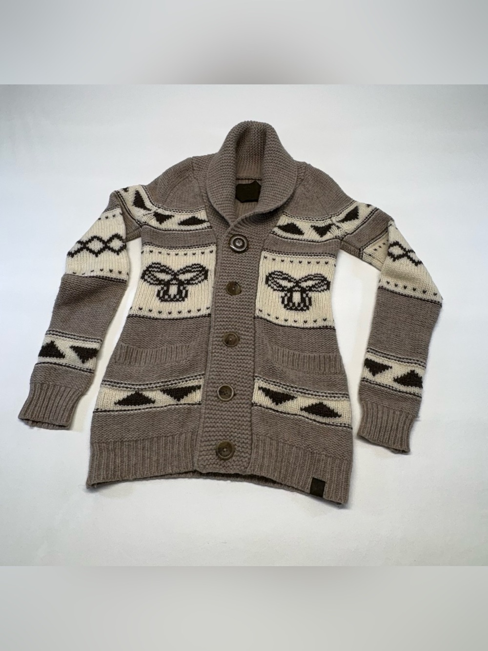 TNA Aritzia Sea to Sky Wool Cardigan - 100% Lambswool - Small